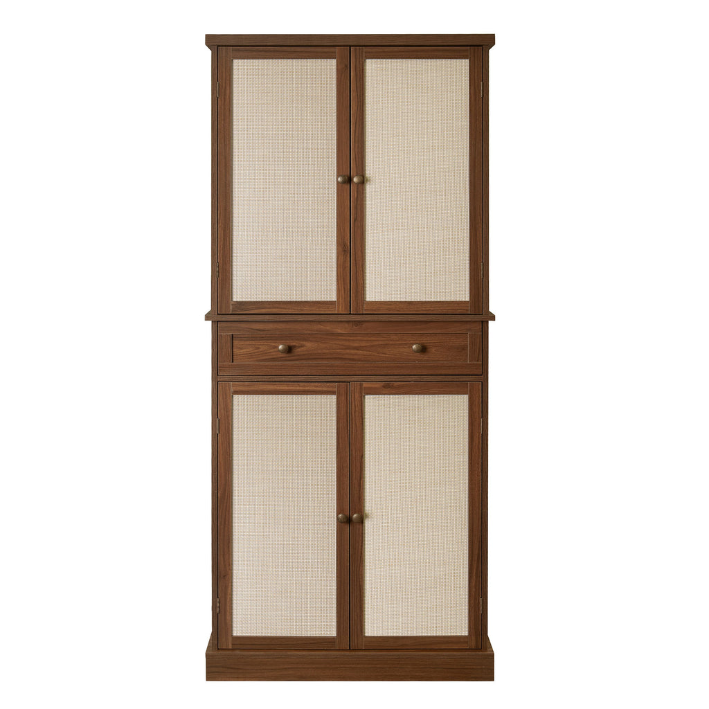 4 Door Cabinet with 1 Drawer, with 4 Adjustable Inner Shelves, Storage Cabinet
