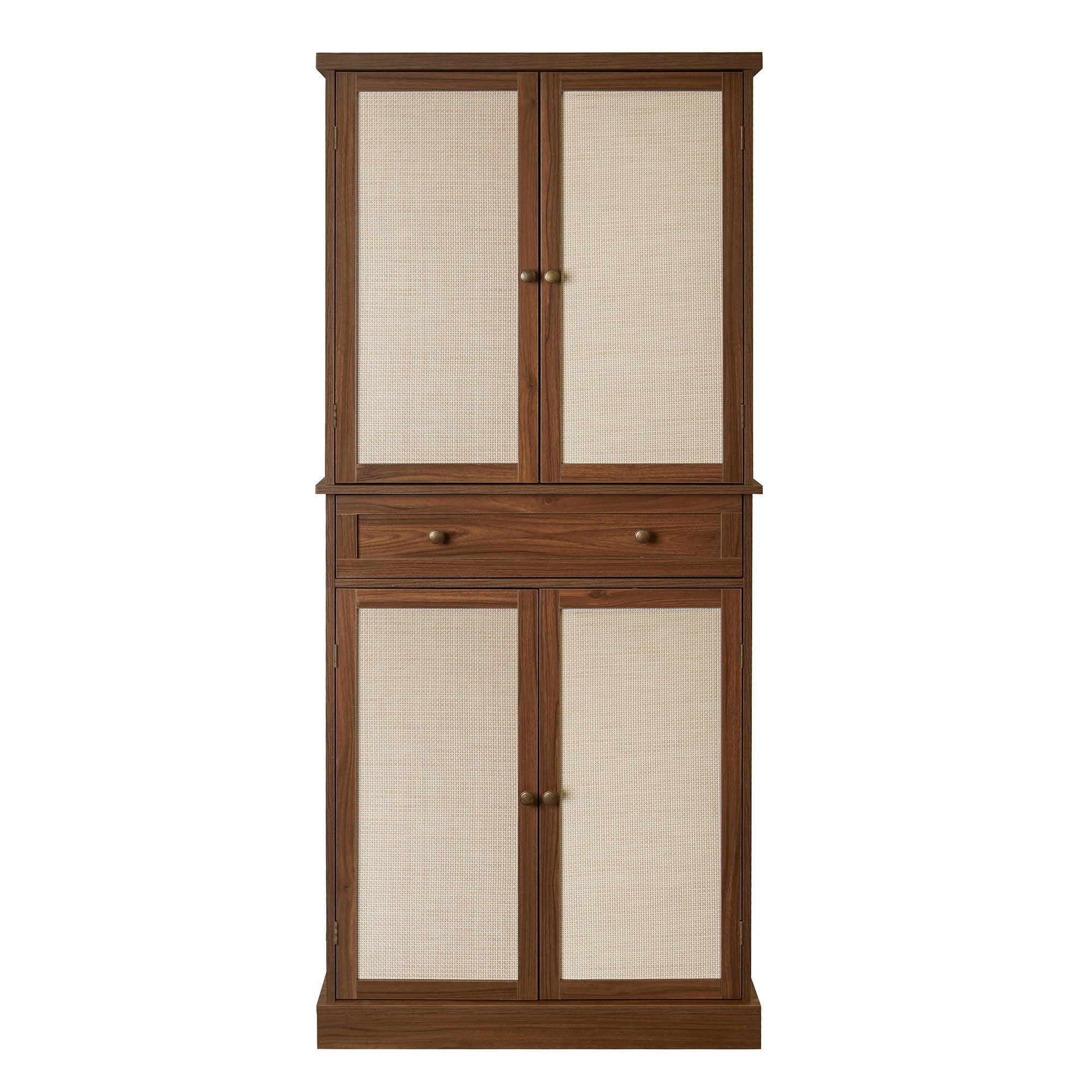 4 Door Cabinet with 1 Drawer, with 4 Adjustable Inner Shelves, Storage Cabinet