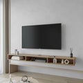 Ash Wood TV Stand with Open Storage