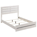 Geary Coastal White Eastern King Panel Bed with Rustic Oak Finish and Natural Wood Grain, White Washed, Solid Wood and MDF Construction, 85.75 x 78.75 x 52.25 inches