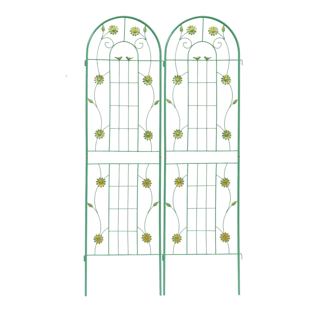 4 Pack Metal Garden Trellis 71' x 19.7' Rustproof Trellis for Climbing Plants Outdoor Flower Support Green