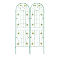 4 Pack Metal Garden Trellis 71' x 19.7' Rustproof Trellis for Climbing Plants Outdoor Flower Support Green