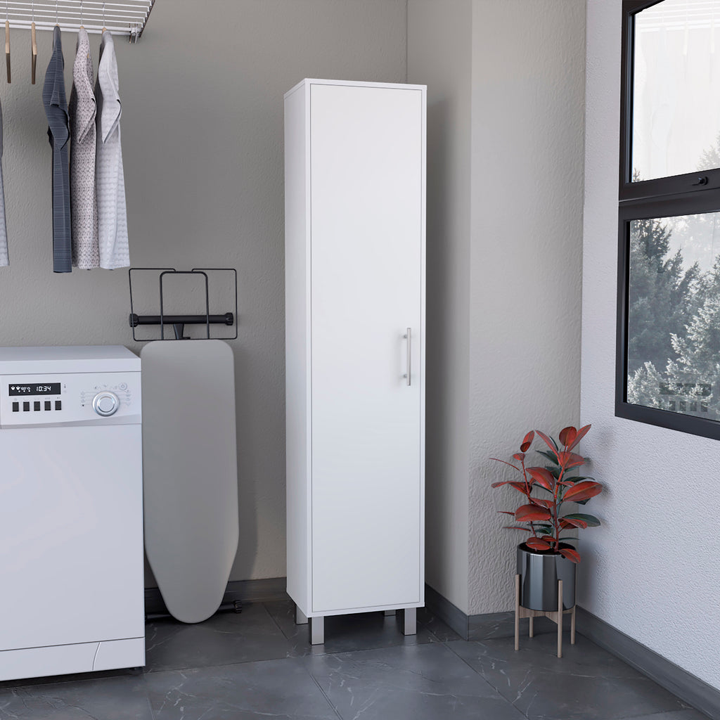 Laska 70' Tall Storage Cabinet Broom Closet with Broom Hangers,and Four Shelves