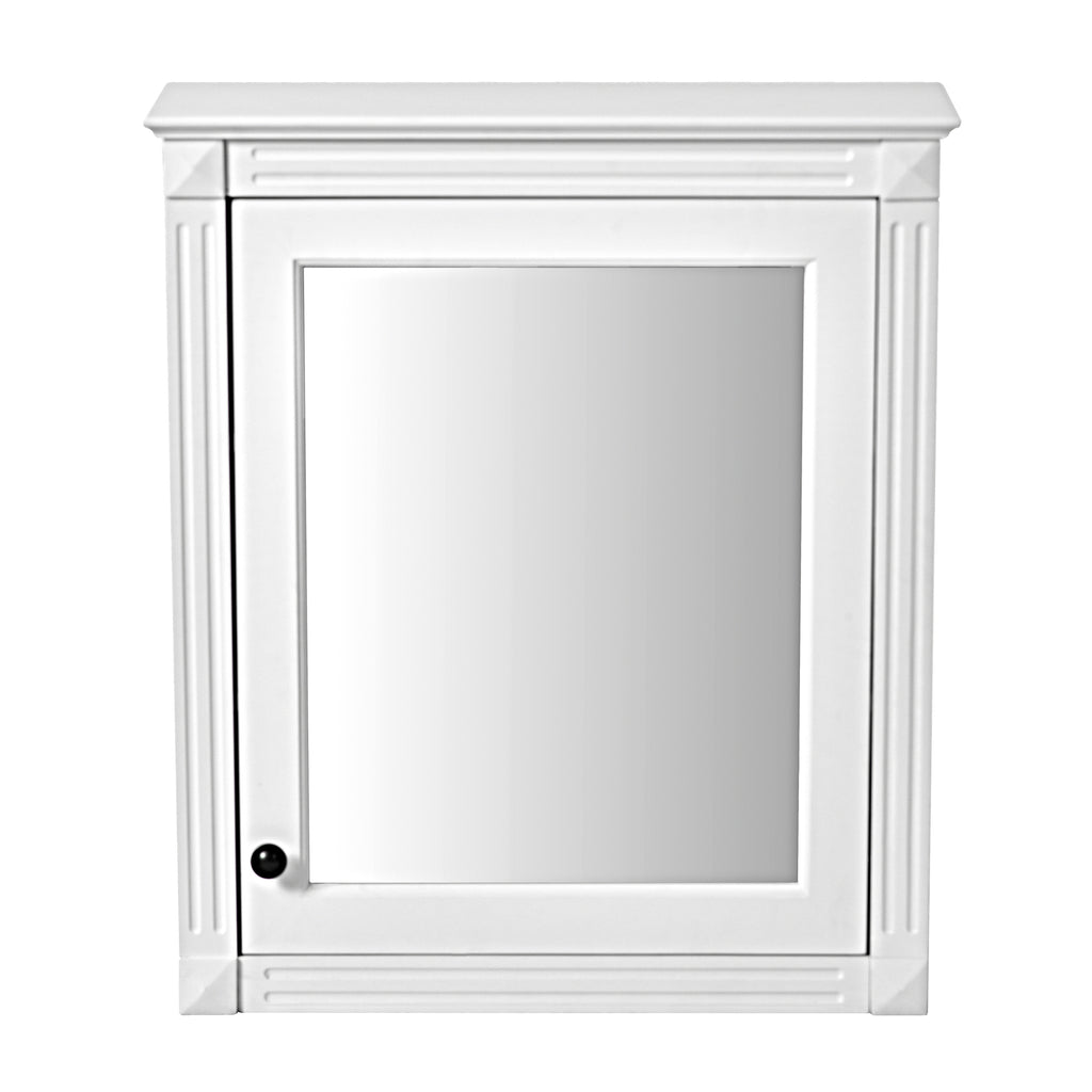 Modern Wall Mounted Bathroom Storage Cabinet with Mirror, Adjustable Shelf Medicine Cabinet in White, MDF and Metal Construction, 24'' x 27''