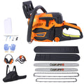 62CC Gas Powered Chainsaw, 2-Cycle Petrol Handheld Cordless Chain Saw, Gasoline Gas Chainsaws for Tree Wood Cutting,with 18' and 20' guide bar and chain,Safety kit, Storage Bag, EPA compliant