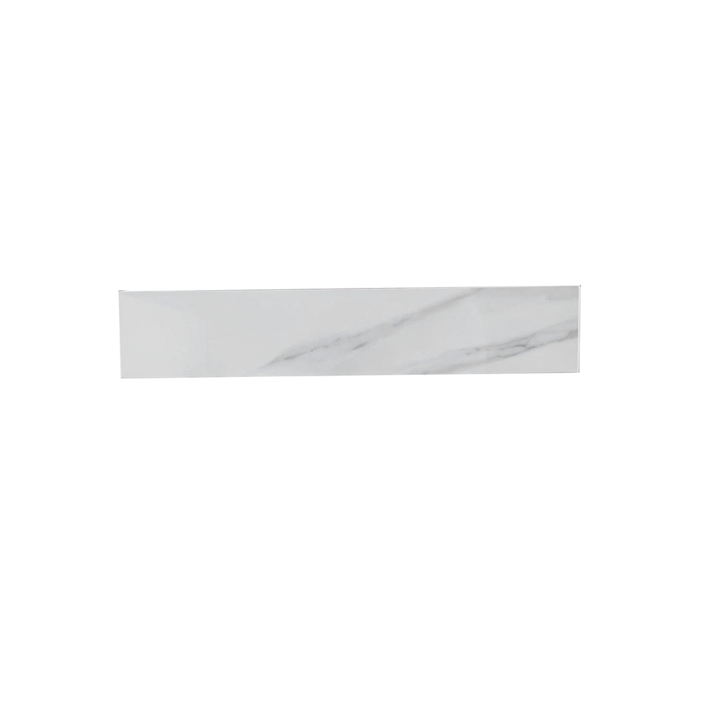 Carrara White Sintered Stone Bathroom Vanity Top with 4' Backsplash and 22' Sidesplash
