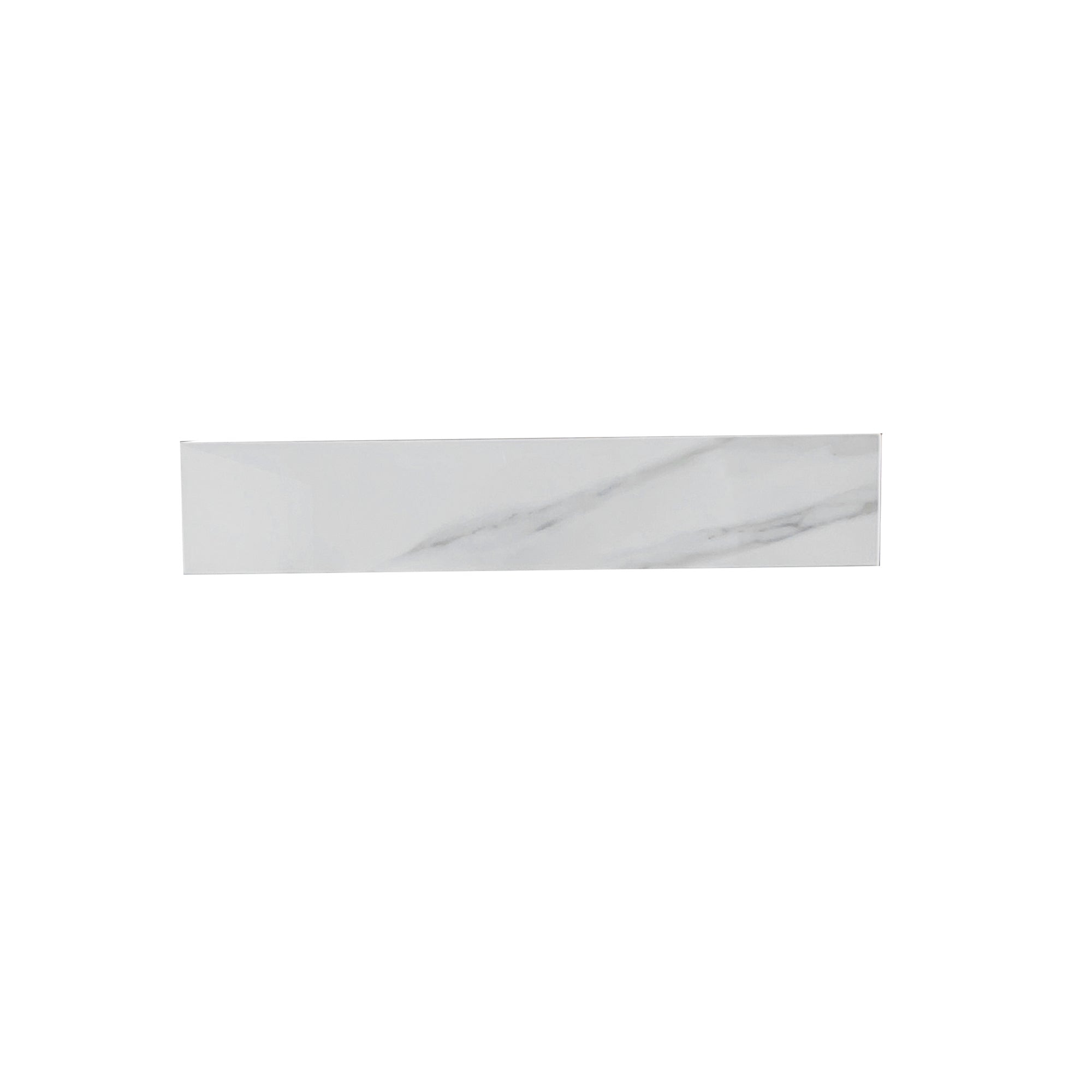 Carrara White Sintered Stone Bathroom Vanity Top with 4' Backsplash and 22' Sidesplash