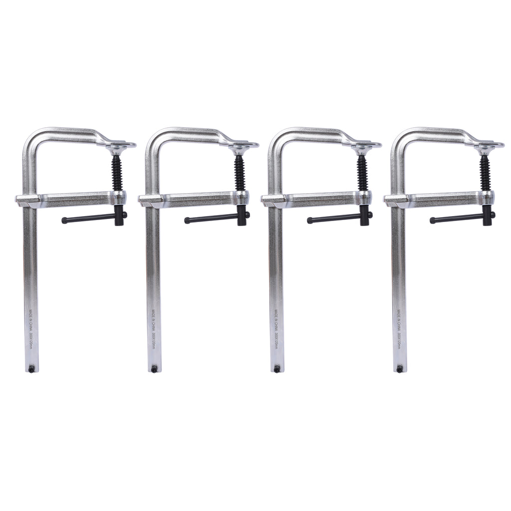 Bar Clamps Set, Drop Forged Steel Bar Clamps, Steel F Clamps for Welding, Woodworking, Metal working, DIY and Crafts,12 inch x 4-3/4 inch Throat,Pack of 4