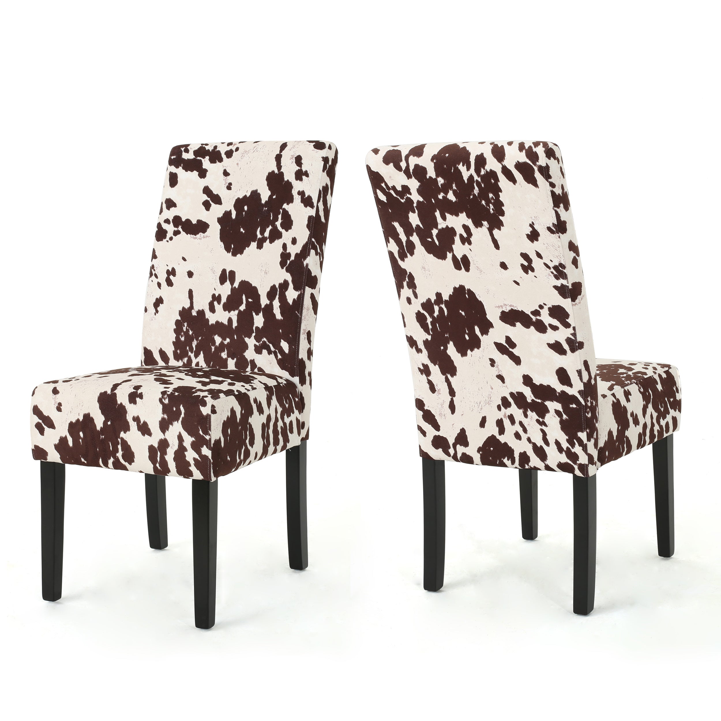 Modern Velvet Dining Chair Set of 2 with Armless Design in Beige