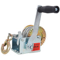 800LBS Hand Winch,with 32.8FT Steel Cable,Galvanized Shell,3.1:1 Gear Ratio Portable Winch,Two-Way Ratchet,Manual Operated Hand Crank Winch for Trailer, Boat or ATV Towing