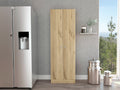 Multistorage Cabinet, Double Door, Five Shelves -Light Oak / Black