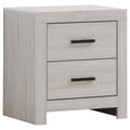 Brantford Coastal White 2-Drawer Nightstand with Matte Dark Bronze Handles, White Finish, MDF Construction, 23.5in H x 21.75in W x 16.25in D