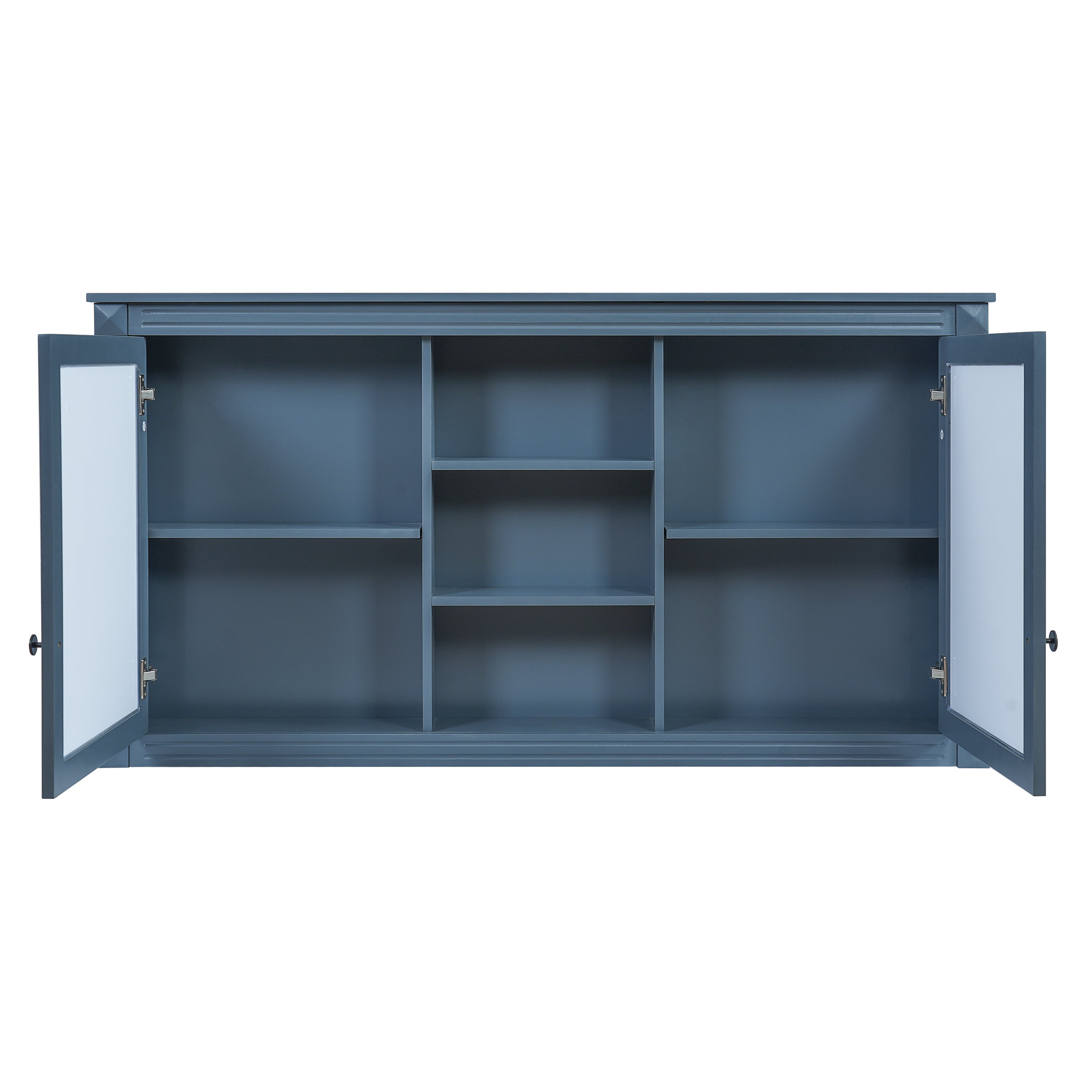 Modern Blue Wall-Mount Mirror Cabinet with Adjustable Shelves, Soft-Closing Hinges, High-Definition Mirrors, 55 Inch for Bathroom Vanity, Living Room, Bedroom Storage Organizer