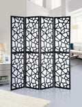 Giyano 4 Panel Screen Room Divider, Black