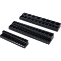 3 Piece metric Magnetic Socket Organizers, Socket Organizers for Toolboxes, Socket Organizer, Magnetic Socket Holder, Black Tool Box Organizer.3set,black,Metric