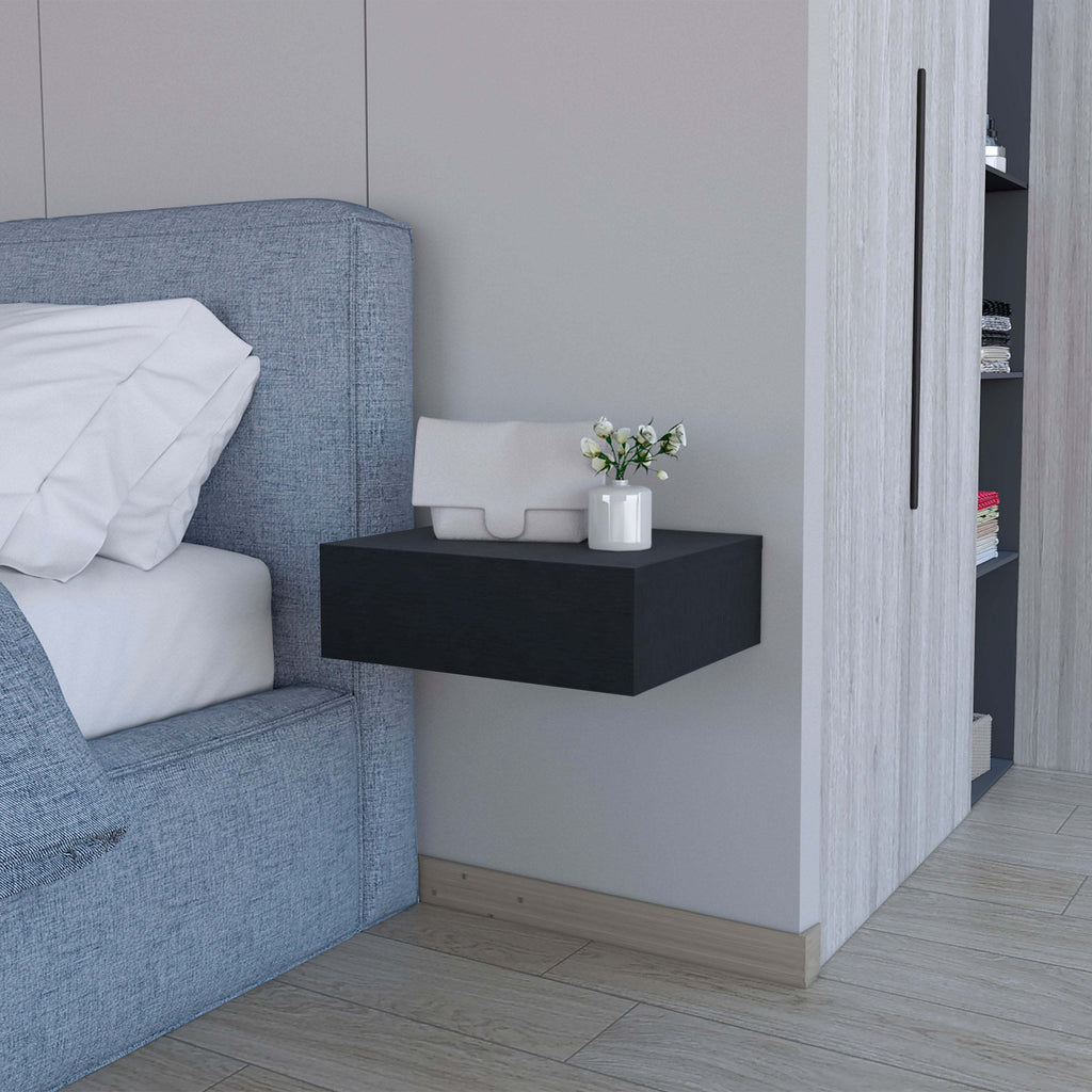 Wenge Wall-Mounted Floating Nightstand