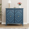 Geometric Embossed Storage Cabinet with Magnetic Doors, Matte Vintage Finish, Handle-Free Design, Raised Legs for Easy Cleaning, Entryway Sideboard Cabinet for Living Room & Bedroom