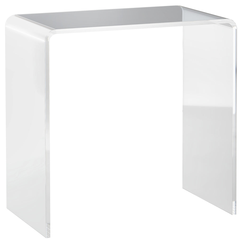 21' Long Rectangle All Acrylic 15mm Thick Waterfall Coffee Table, Clear