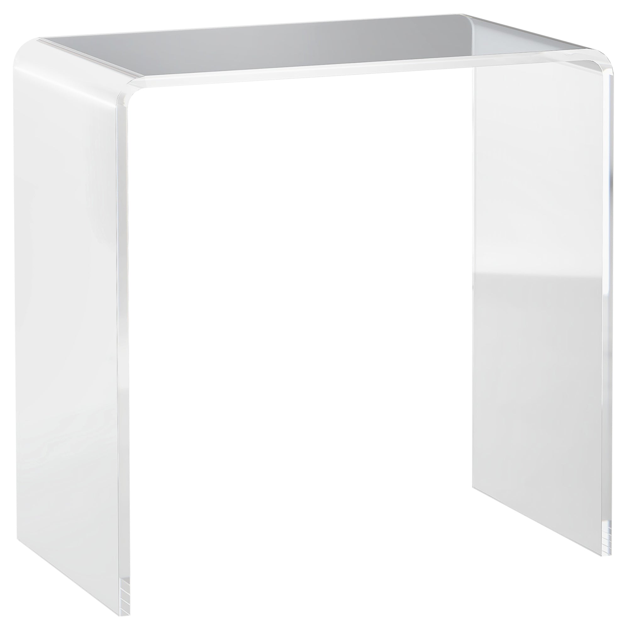 21' Long Rectangle All Acrylic 15mm Thick Waterfall Coffee Table, Clear