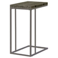 Mortimer Weathered Grey and Black Nickel Snack Table with Expandable Top in Wood Finish, 12-24 Inch Width