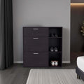 Wenge 1-Drawer Shoe Storage Cabinet with 2 Tilt-Out Drawers