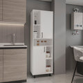 Bryce Pantry Cabinet With Two Doors And Multiple Storage Compartments, White