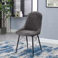 Grey and Black Tufted Back Dining Chairs (Set of 2)