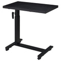 Geary Black Height Adjustable Mobile C-Table with Slim C-Shaped Base, 28-Inch Work Surface, Engineered Wood Top, Black Finish