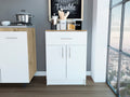 Wilmington 1-Drawer Rectangle Pantry Cabinet White and Light Oak