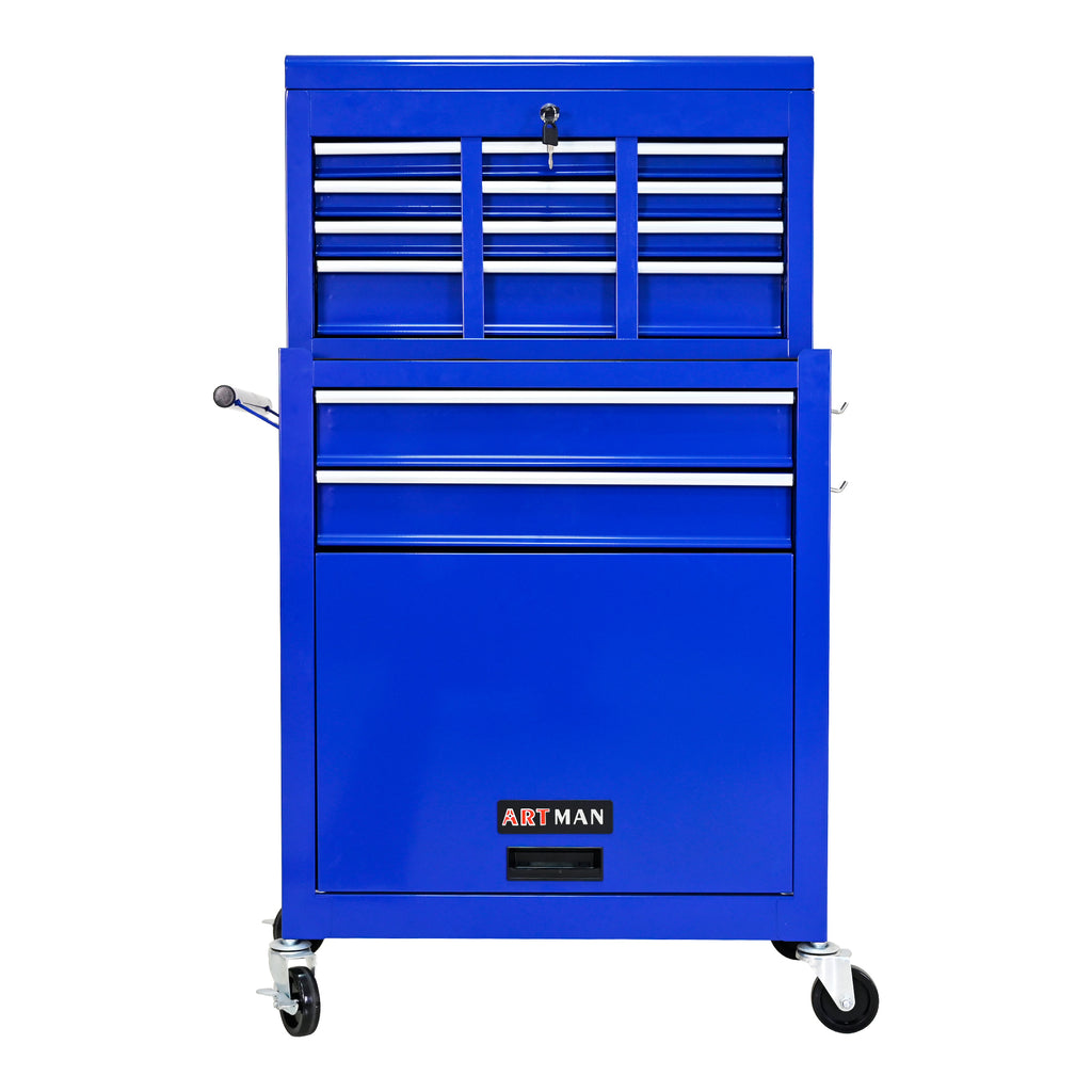 High Capacity Rolling Tool Chest with Wheels and Drawers, 8-Drawer Tool Storage Cabinet - Blue