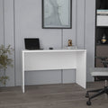 Malibu 47' Wide Study Desk White Modern Simple Computer & Laptop Table Dining Table for Bedroom, Living Room, Home and Office, Kitchen White