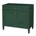 Modern Green Bathroom Vanity with 2 Drawers and Tip-out Drawer, Solid Wood Frame, MDF Board Construction, 35.74'' L x 17.87'' W x 33'' H
