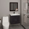 Blake Bathroom Mirror Cabinet with Two Interior Shelves, Wall-Mounted Storage Black