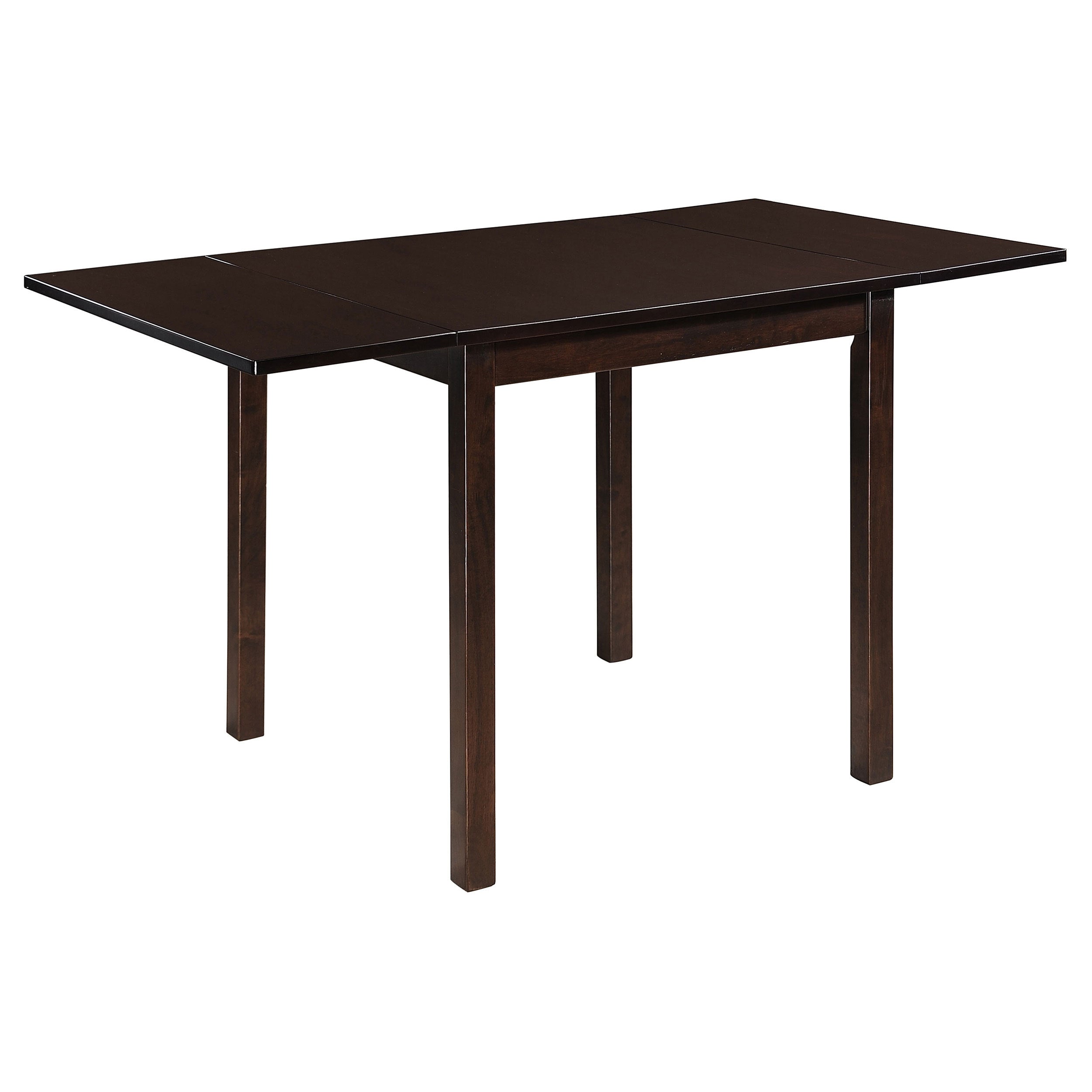 Cappuccino Dining Table with Drop Extension Leaf - Modern Wood Table with Foldable Ends for Compact Spaces
