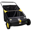 Hand Push Lawn Sweeper, 26 Inch Leaf & Grass Collector  7 cu. ft Hopper Bag Capacity. with Adjustable Brush Height