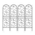 4 Pack Metal Garden Trellis 71' x 19.7' Rustproof Trellis for Climbing Plants Outdoor Flower Support Bird Deco Black Iron