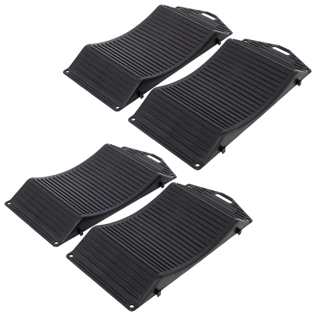 4PACK Tire Saver Ramps,Wheels Tire Saver Ramps,Anti-Slip Hard Plastic Design,Black