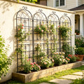 4 Pack Metal Garden Trellis 71' x 19.7' Rustproof Trellis for Climbing Plants Outdoor Flower Support Black