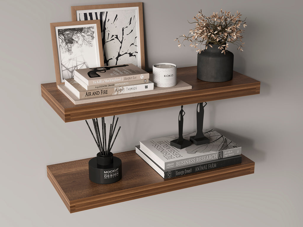 Ecco 31.5' Wide Floating Shelves Set Of 2, Shelves For Wall Decor For Bedroom, Bathroom Storage Shelves, Book Shelves For Living Room