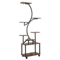 8-Tier Indoor Plant Stand with Grow Lights, 61 in S-Shaped Metal Shelf for Multiple Plants, Black