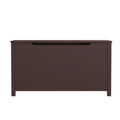 Kids Wooden Toy Box Storage with Safety Hinged Lid in Coffee Color, Made of MDF, Size 31.5'' W x 13'' D x 16.7'' H