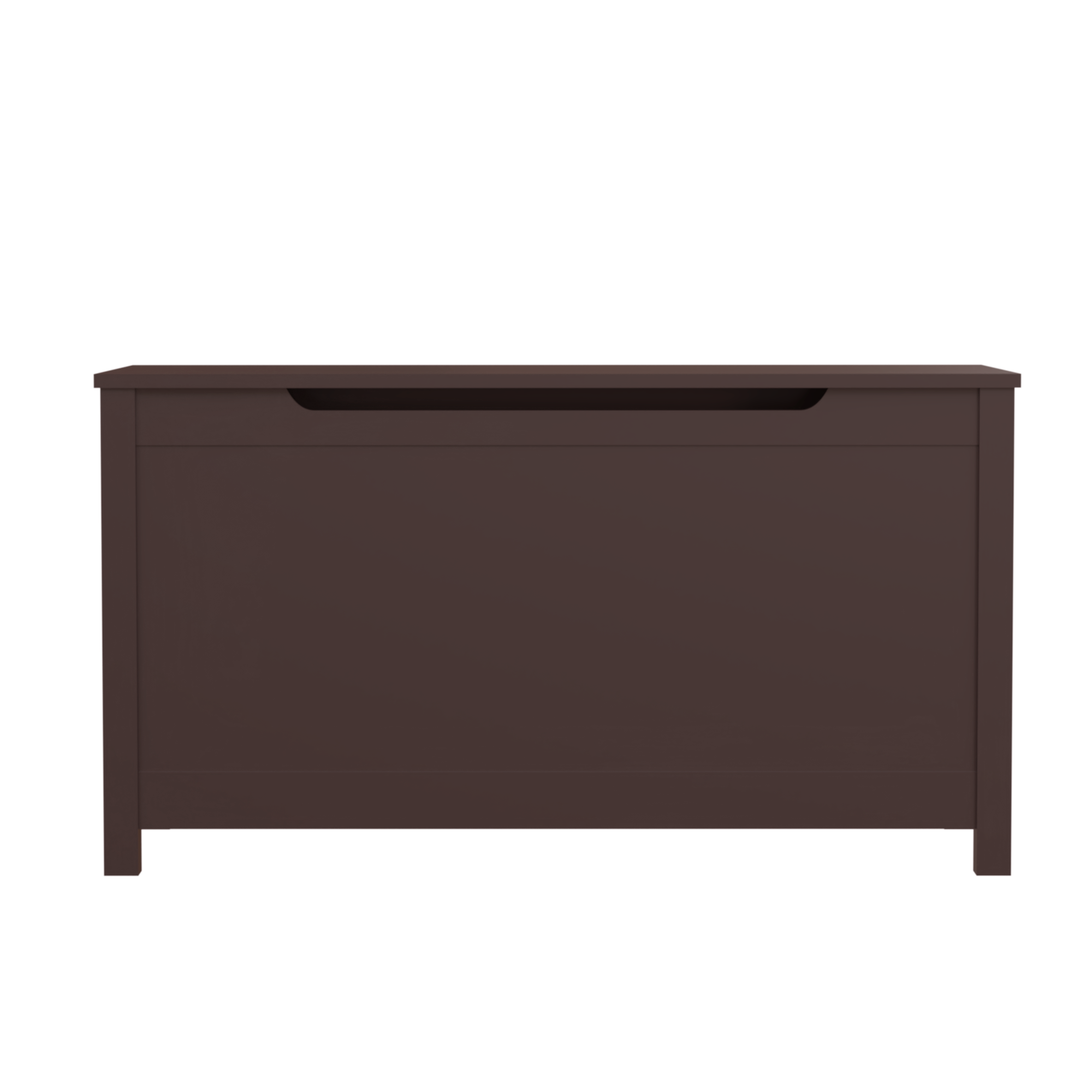 Kids Wooden Toy Box Storage with Safety Hinged Lid in Coffee Color, Made of MDF, Size 31.5'' W x 13'' D x 16.7'' H