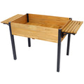 Raised Garden Bed, Metal Leg Wood Planter Boxes with Folding Storage Shelf,Elevated Planter Box for Growing Fresh Herbs, Vegetables, Flowers Great for Outdoor Patio, Deck, Balcony