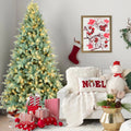 5FT Blue-Green Tint PE/PVC Christmas Tree with 250 Warm White LED Lights – 854 Tips, Hinged Branch Design, Full Natural Look, Metal Stand, Easy Assembly Holiday Decoration