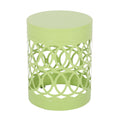 Modern Outdoor Metal End Table with Iron Cut Design in Green - Durable and Stylish, 13.75 x 13.75 x 18 inches