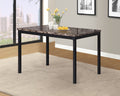 Noyes Metal Dining Table with Laminated Faux Marble Top