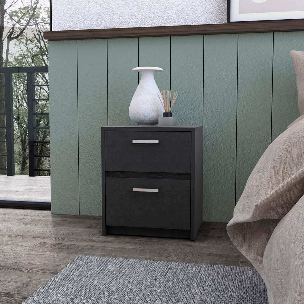 Wenge 2-Drawer Nightstand