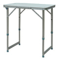 Outsunny 23' Folding Camping Table with Height Adjustability, Lightweight Portable Table with Carry Handle, Outdoor Folding Table Camping Accessories