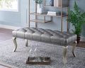 Decor Maxem Tufted FabricUpholstered Bench with Nailhead Trim
