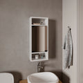 Uros Wall-Mounted Mirror Medicine Cabinet With One Door And Interior Storage Shelves, White